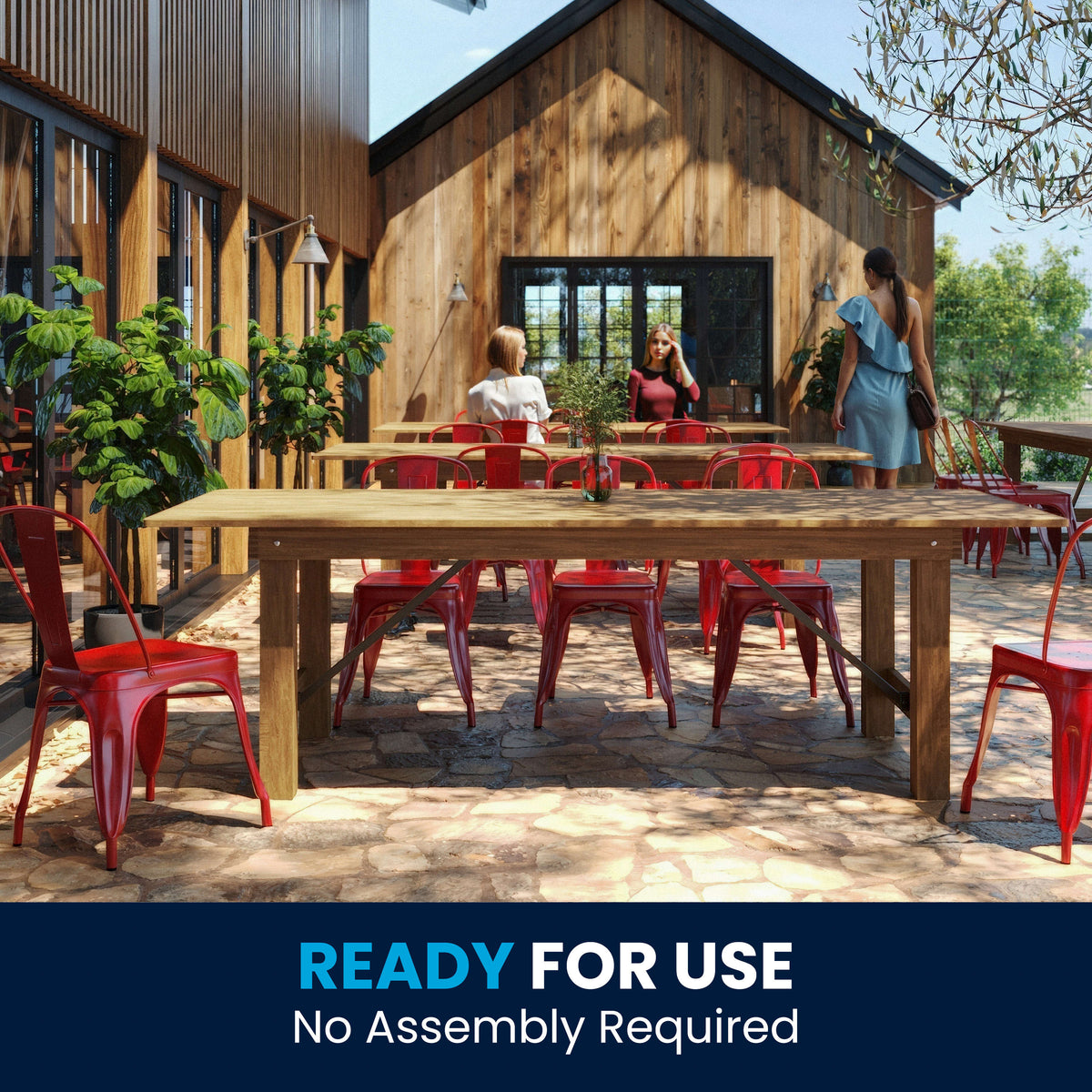 Antique Rustic |#| 8' x 40" Rectangular Antique Rustic Solid Pine Folding Farm Table