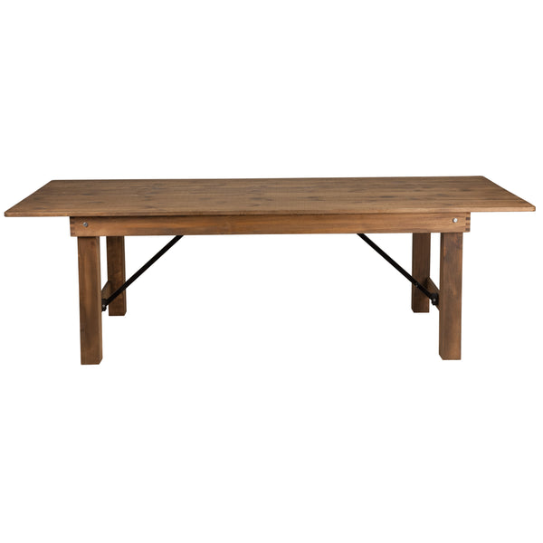 Antique Rustic |#| 8' x 40" Rectangular Antique Rustic Solid Pine Folding Farm Table