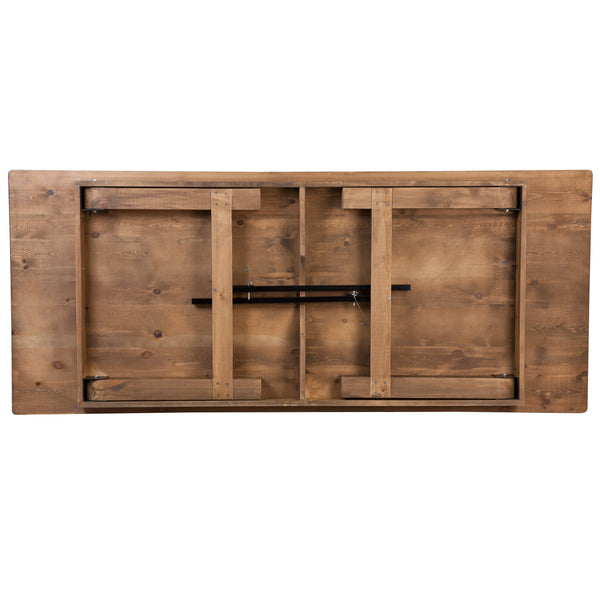 Antique Rustic |#| 8' x 40" Rectangular Antique Rustic Solid Pine Folding Farm Table