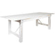 Antique Rustic White |#| 8' x 40" Rectangular Antique Rustic White Solid Pine Folding Farm Table