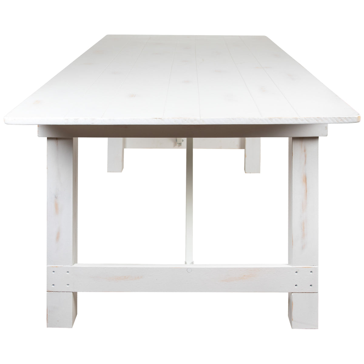 Antique Rustic White |#| 8' x 40" Rectangular Antique Rustic White Solid Pine Folding Farm Table