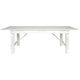 Antique Rustic White |#| 8' x 40" Rectangular Antique Rustic White Solid Pine Folding Farm Table