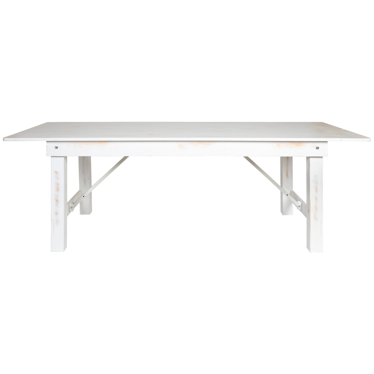 Antique Rustic White |#| 8' x 40" Rectangular Antique Rustic White Solid Pine Folding Farm Table