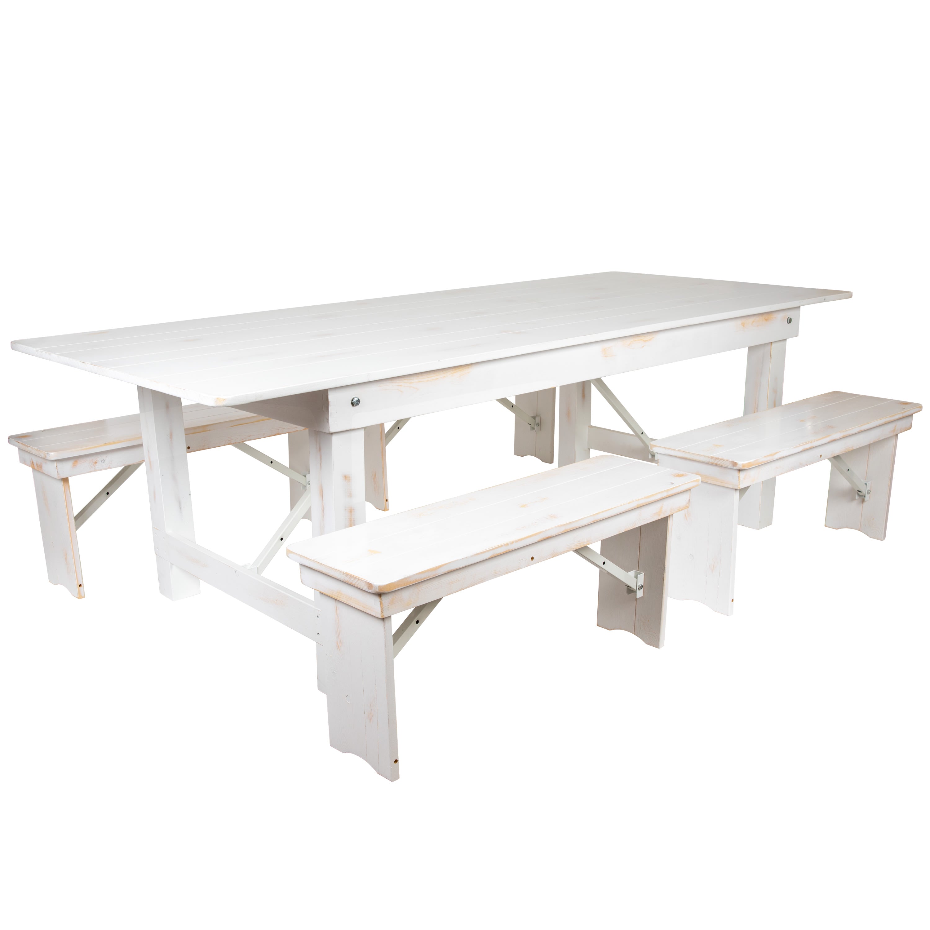 White folding deals bench