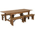 HERCULES Series 8' x 40'' Folding Farm Table and Four 40.25"L Bench Set