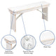 Antique Rustic White |#| 5 Piece Set-8' x 40inch Antique Rustic White Folding Farm Table and Four Bench Set