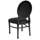 Black Vinyl/Black Frame |#| 900 lb. Capacity King Louis Chair w/ Tufted Back, Black Vinyl Seat & Black Frame