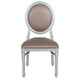 Taupe Vinyl/Silver Frame |#| 900 lb. Capacity King Louis Chair with Taupe Vinyl Back & Seat and Silver Frame