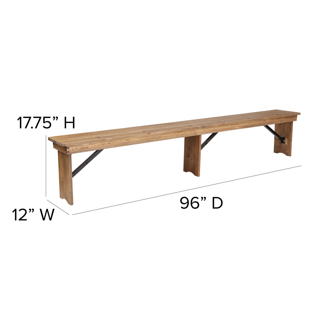 Antique Rustic |#| 9' x 40inch Antique Rustic Folding Farm Table and Four Bench Set