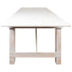 Antique Rustic White |#| 3 Piece Set-9' x 40inch Antique Rustic White Folding Farm Table and Two Bench Set