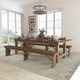 Antique Rustic |#| 9' x 40inch Antique Rustic Folding Farm Table and Two Bench Set