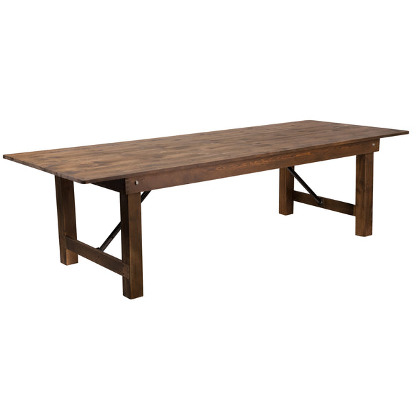 Antique Rustic |#| 9' x 40inch Rectangular Antique Rustic Solid Pine Folding Farm Table
