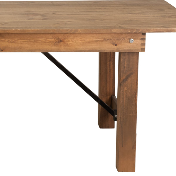 Antique Rustic |#| 9' x 40" Rectangular Antique Rustic Solid Pine Folding Farm Table