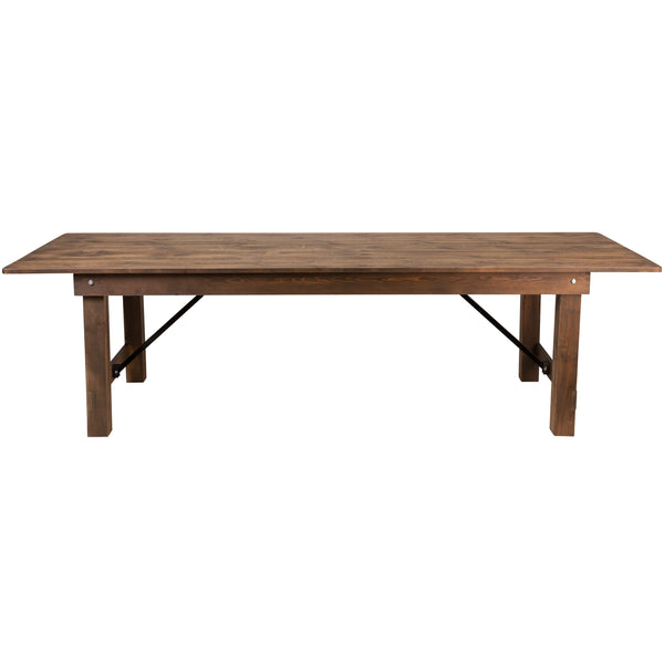 Antique Rustic |#| 9' x 40" Rectangular Antique Rustic Solid Pine Folding Farm Table