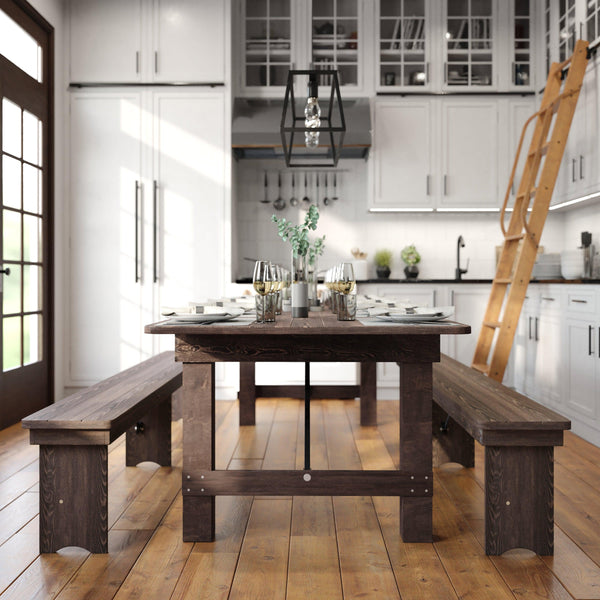 Mahogany |#| 9' x 40" Rectangular Antique Rustic Mahogany Solid Pine Folding Farm Table