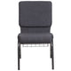 Auditorium Chair - 19inch Seat - Dark Gray Fabric/Silver Vein Frame - Book Rack