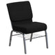 Auditorium Chair - Black Fabric/Silver Vein Frame - 21inch Seat - Book Rack