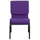 Purple Fabric/Gold Vein Frame |#| Stacking Auditorium Chair with 19inch Seat - Purple Fabric/Gold Vein Frame