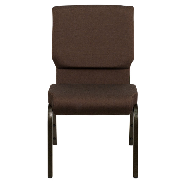 Brown Fabric/Gold Vein Frame |#| Stacking Auditorium Chair with 19inch Seat - Brown Fabric/Gold Vein Frame