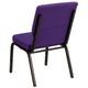 Purple Fabric/Gold Vein Frame |#| Stacking Auditorium Chair with 19inch Seat - Purple Fabric/Gold Vein Frame