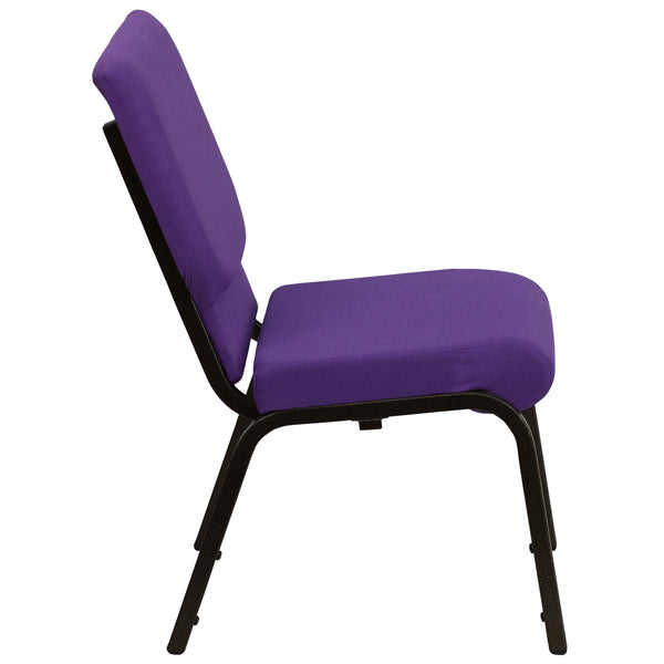 Purple Fabric/Gold Vein Frame |#| Stacking Auditorium Chair with 19inch Seat - Purple Fabric/Gold Vein Frame