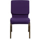 Stacking Auditorium Chair with 19inch Seat - Royal Purple Fabric/Gold Vein Frame