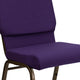 Stacking Auditorium Chair with 19inch Seat - Royal Purple Fabric/Gold Vein Frame