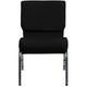 Stacking Auditorium Chair with 21inch Seat - Black Fabric/Silver Vein Frame
