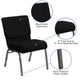 Stacking Auditorium Chair with 21inch Seat - Black Fabric/Silver Vein Frame