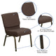 Stacking Auditorium Chair with 21inch Seat - Brown Fabric/Silver Vein Frame