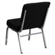 Stacking Auditorium Chair with 21inch Seat - Black Fabric/Silver Vein Frame