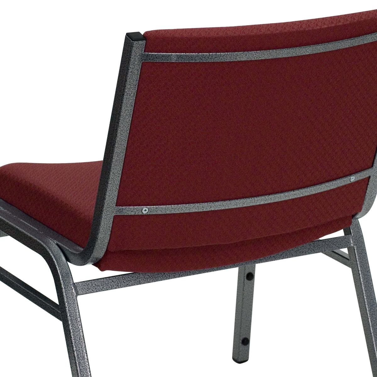 Burgundy |#| Big & Tall 1000 lb. Rated Burgundy Fabric Stack Chair - Reception Seating