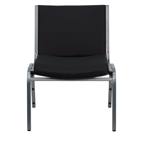 Black |#| Big & Tall 1000 lb. Rated Black Fabric Stack Chair - Reception Seating