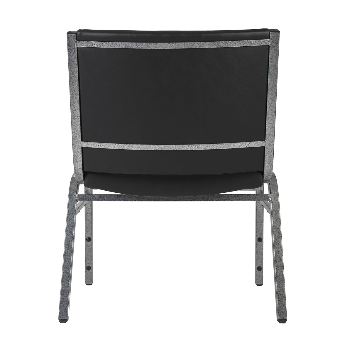 Black Vinyl |#| Big & Tall 1000 lb. Rated Black Vinyl Stack Chair - Reception Seating