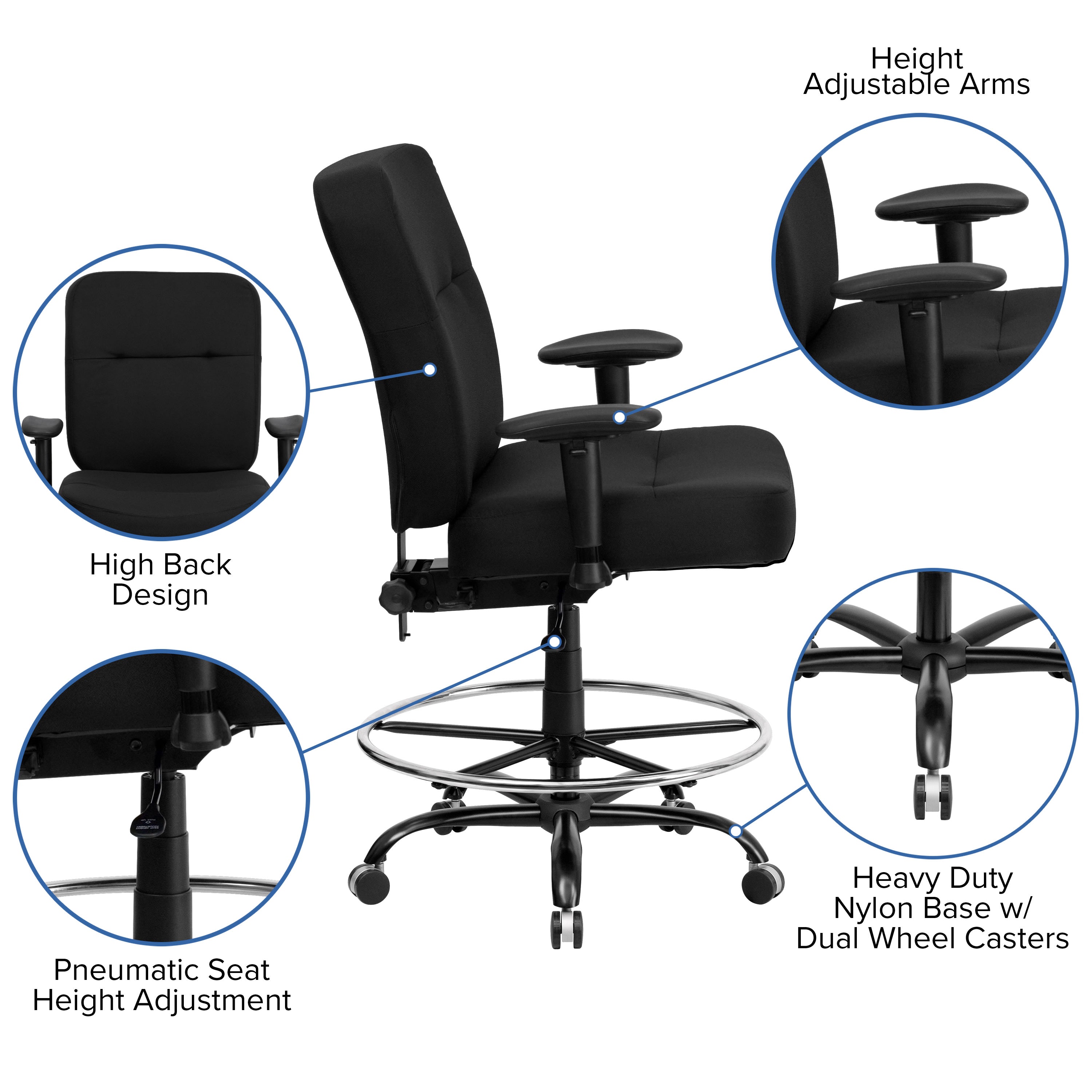 Big and hotsell tall drafting chair