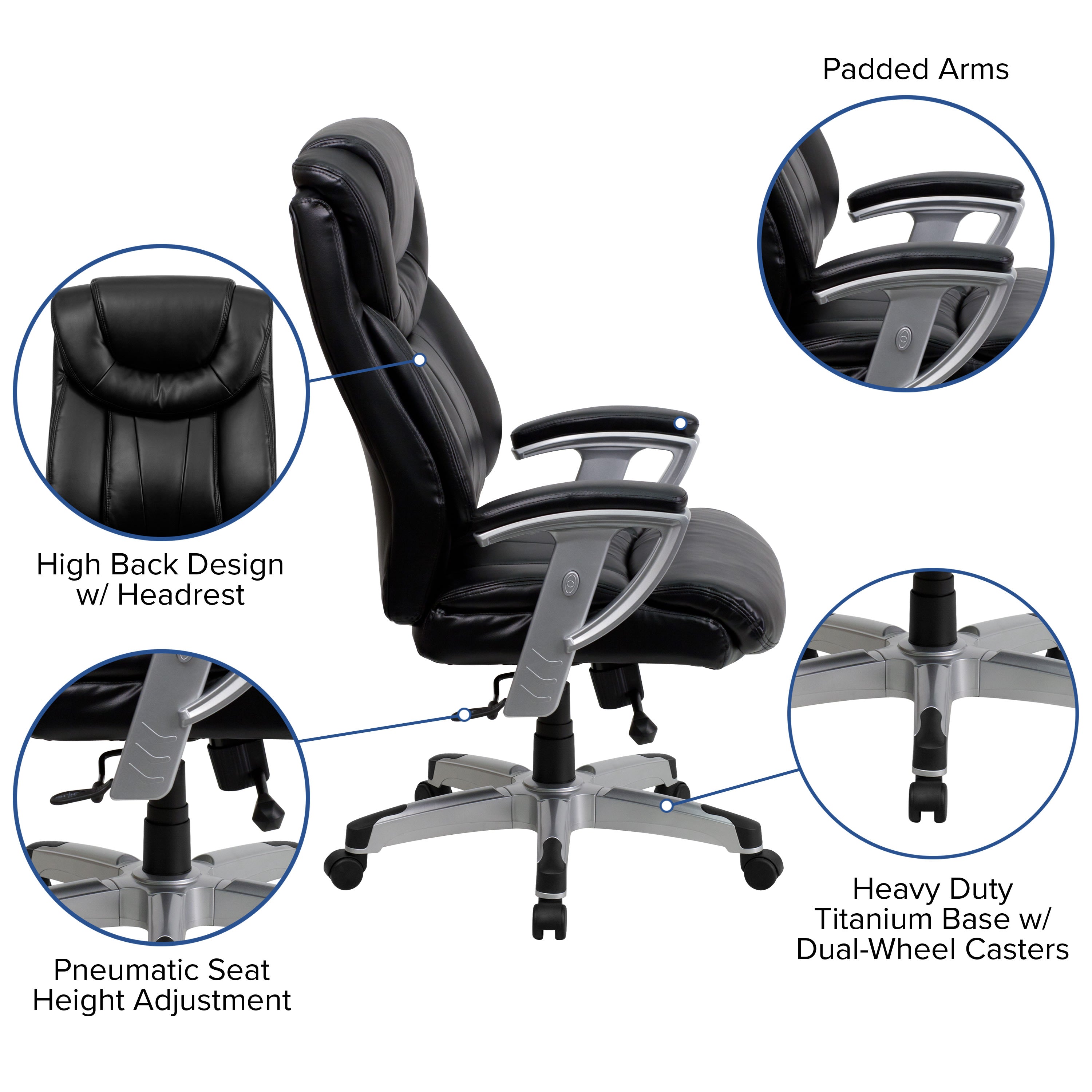 400LB High Back Office Chair GO-1534- – BizChair 400LB High Back Office Chair GO-1534- – BizChair