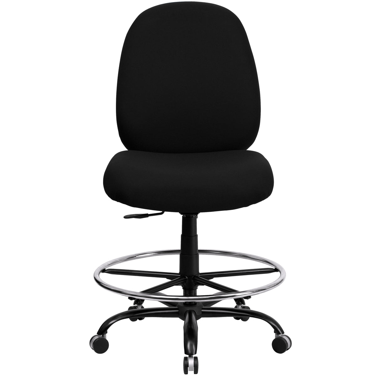 Big & Tall 400 lb. Rated High Back Black Fabric Ergonomic Drafting Chair