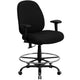 Big & Tall 400 lb. Rated High Back Black Fabric Ergonomic Drafting Chair w/ Arms