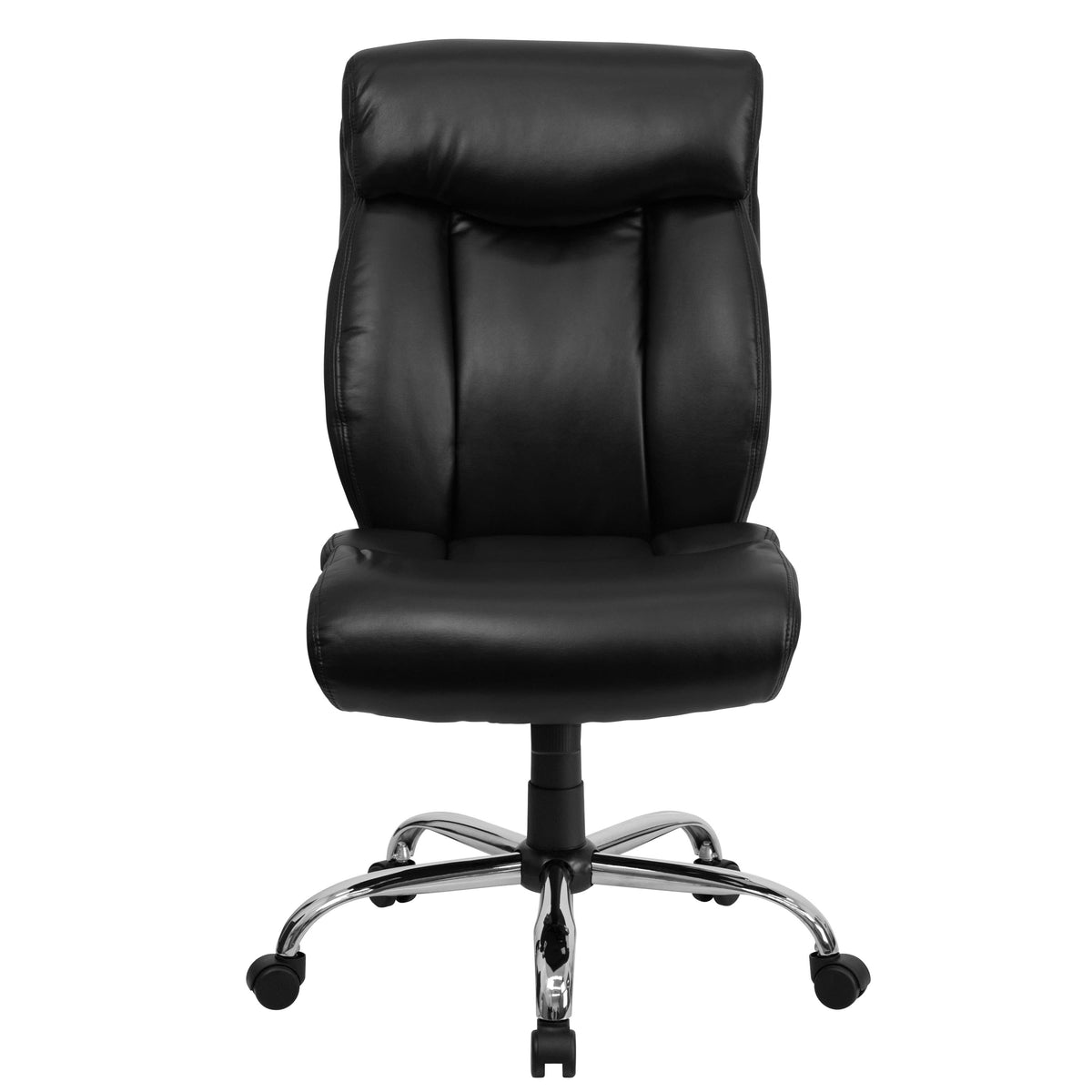 Black LeatherSoft |#| Big & Tall 400 lb. Rated High Back Black LeatherSoft Executive Office Chair