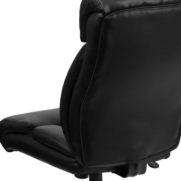 Black LeatherSoft |#| Big & Tall 400 lb. Rated High Back Black LeatherSoft Executive Office Chair