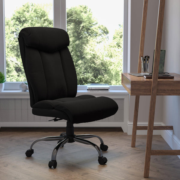 Black Fabric |#| Big & Tall 400 lb. Rated High Back Black Fabric Executive Ergonomic Chair