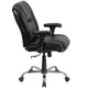 Big & Tall 400 lb. Rated Black LeatherSoft Chair w/Chrome Base & Adjustable Arms