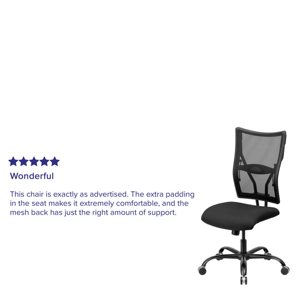Big & Tall 400 lb. Rated Black Mesh Executive Swivel Ergonomic Office Chair