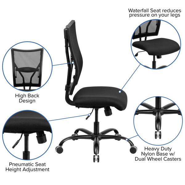 Big & Tall 400 lb. Rated Black Mesh Executive Swivel Ergonomic Office Chair