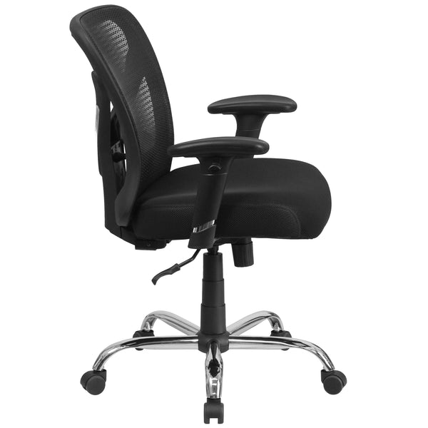 Big & Tall 400 lb. Rated Black Mesh Swivel Ergonomic Task Office Chair