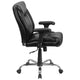 Black LeatherSoft |#| Big & Tall 400 lb. Rated Mid-Back Black LeatherSoft Ergonomic Task Office Chair