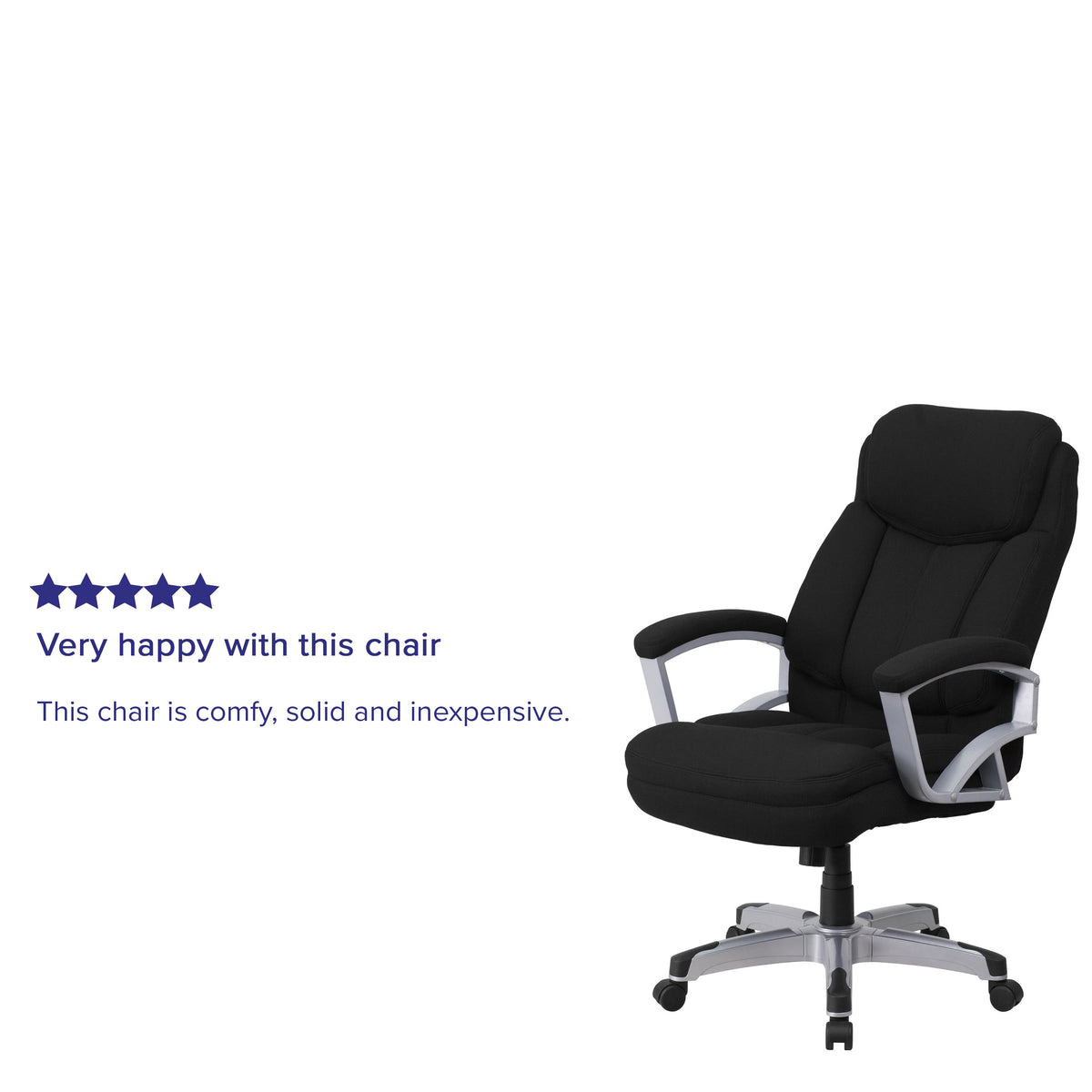 Black Fabric |#| Big & Tall 500 lb. Rated Black Fabric Executive Swivel Ergonomic Office Chair