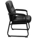 Big & Tall 500 lb. Rated Black LeatherSoft Executive Reception Chair-Sled Base
