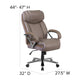 Taupe |#| Big & Tall 500 lb. Rated Taupe LeatherSoft Swivel Office Chair w/Extra Wide Seat