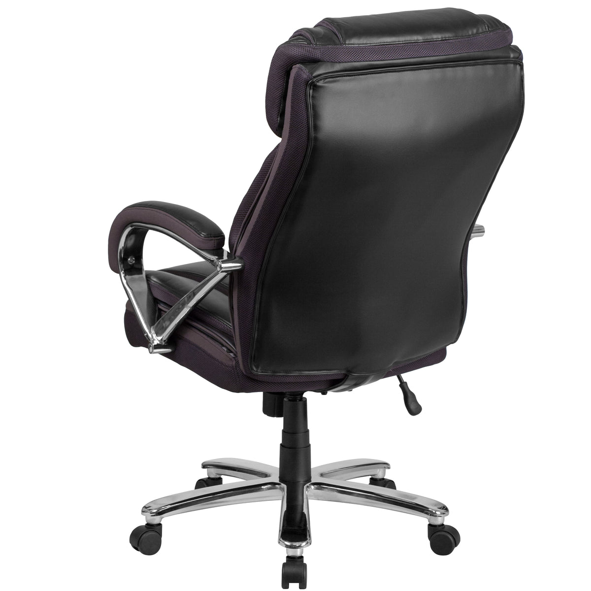 Black |#| Big & Tall 500 lb. Rated Black LeatherSoft Swivel Office Chair w/Extra Wide Seat